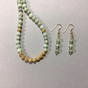 SOLD.   Garnet and Gold filled Necklace and Earring Set